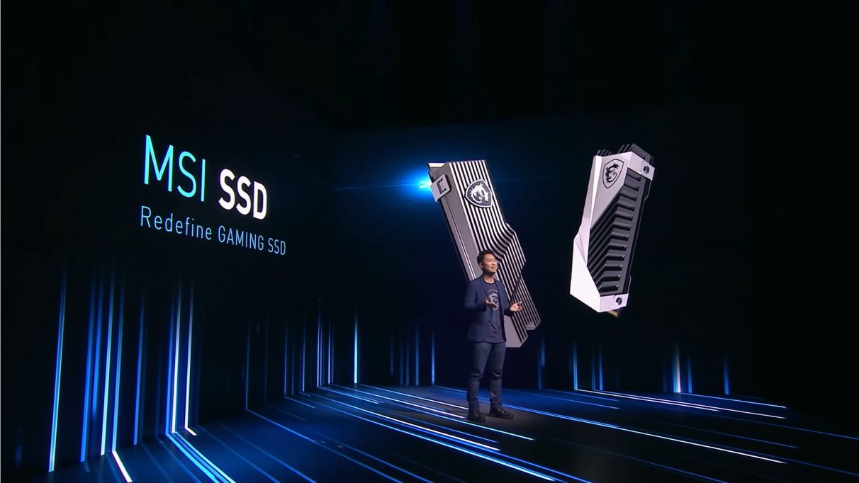An image from MSI CES 2021 press conference where they revealed their first SSD.